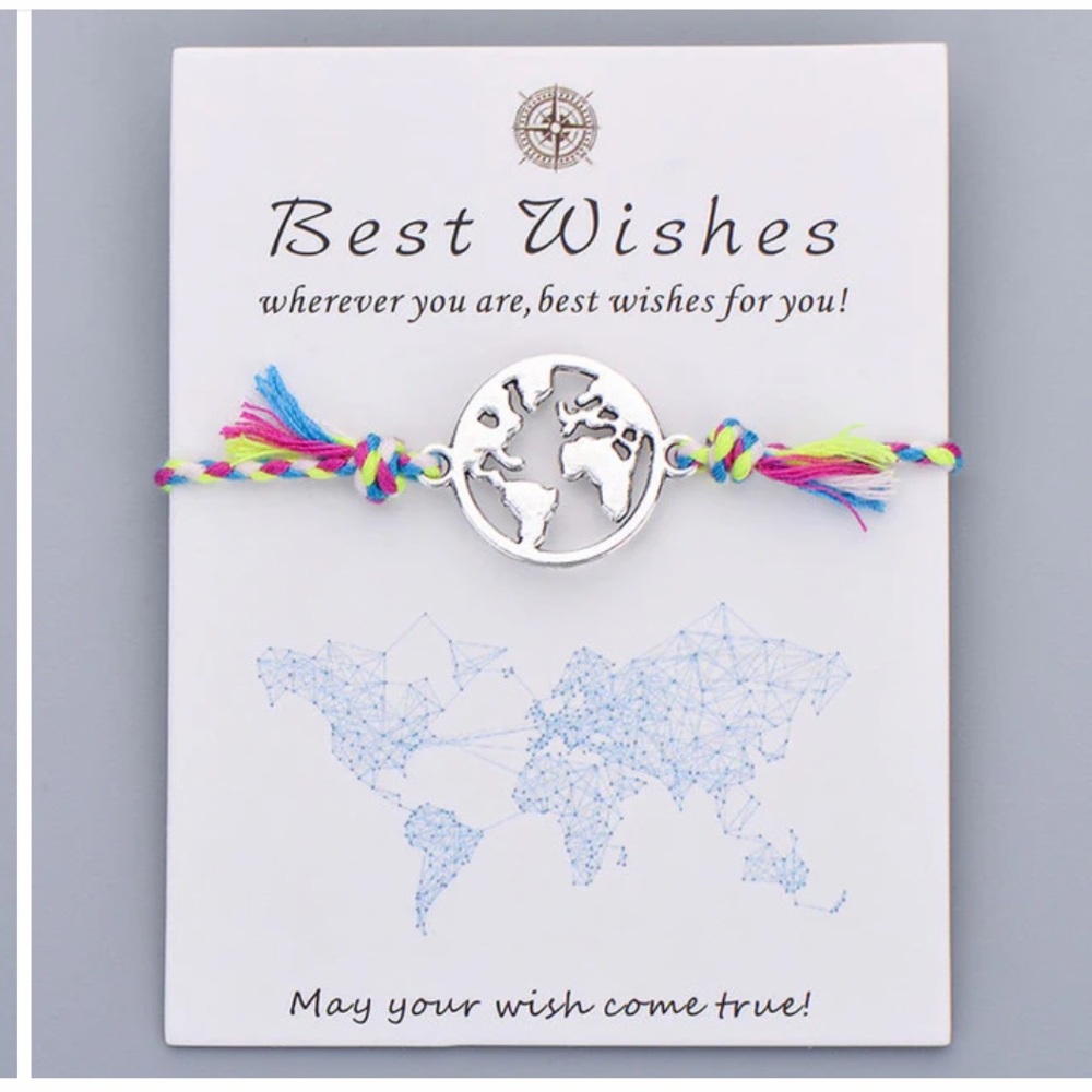 World Globe Earth Bracelet Braided